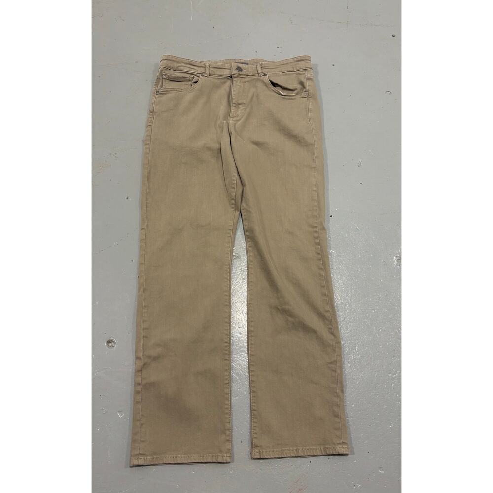 DL1961 Vinn Casual Straight Pants Mens 36x32 Tan Khaki Premium Denim Trousers